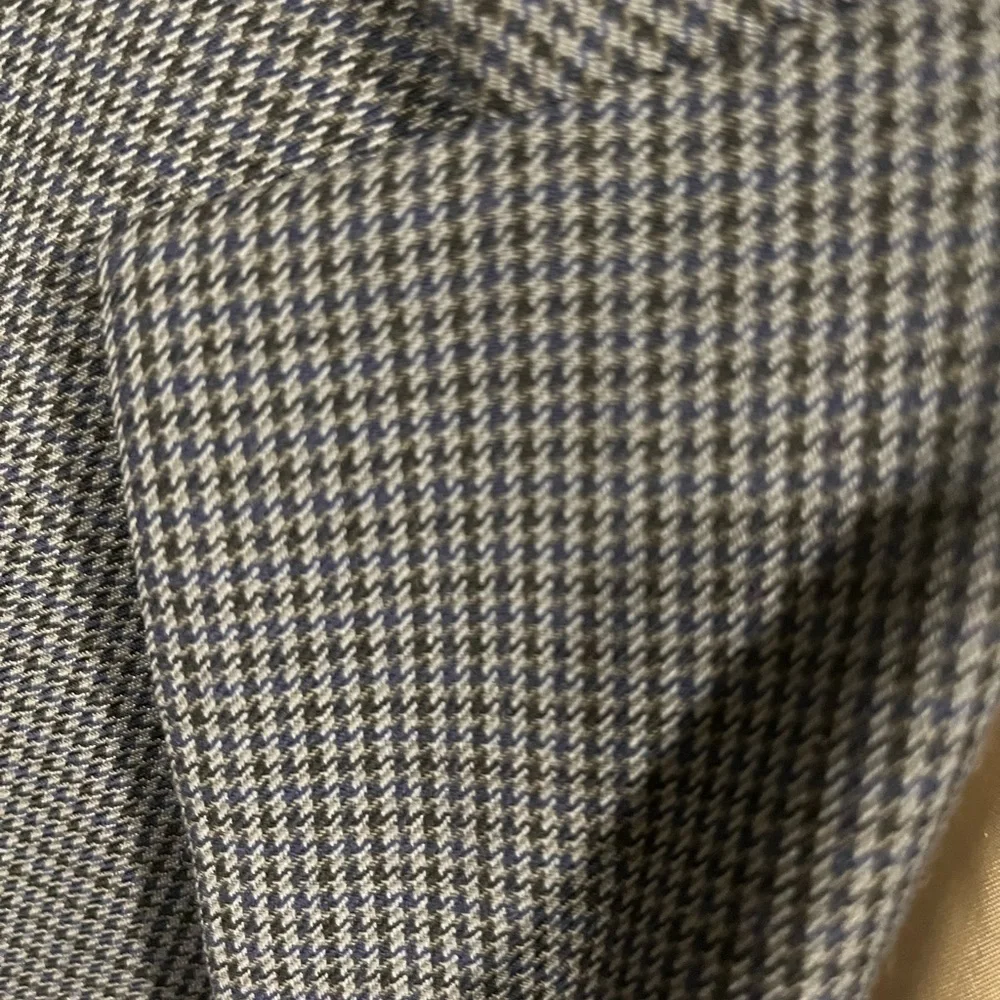 Nautica Wool 3 Button‎ Gray Blue Black Houndstooth Sport Coat Jacket Blazer 42R